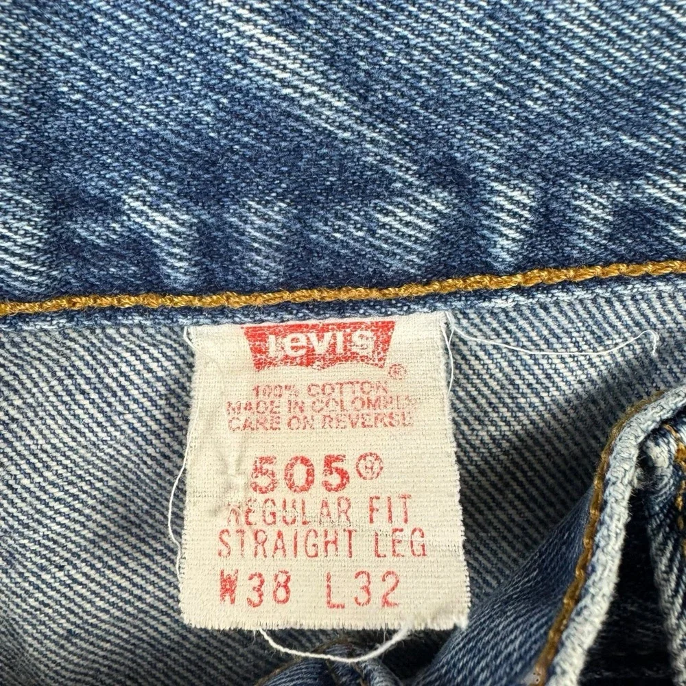 Vtg Levis 505 Jeans Measure‎ 36x32 90s Light Wash Straight Relaxed Denim